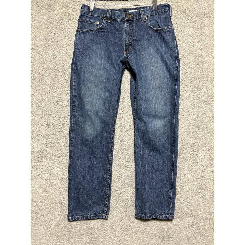 Carhartt Jeans Size 34x32 Actual 35X30 Blue Light Wash Denim Relaxed Workwear